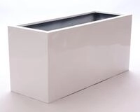 Elegant Einrichten Pflanzk&uuml;bel Fiberglas rechteckig 84x30x40cm hochglanz wei&szlig;...