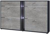 Vladon Schuhschrank Today (Schuhkipper f&uuml;r 24 Paar Schuhe mit 4 Klappen, 2