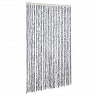 vidaXL Insektenschutz-Vorhang, Fliegenvorhang Wei&szlig; und Grau 120x220 cm Chenille