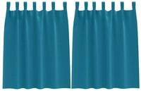 vidaXL Vorhang Verdunkelungs-Vorh&auml;nge mit Ringen 2 pcs T&uuml;rkis 140 x 140 cm (2...