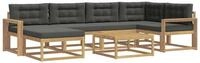 vidaXL Gartenlounge-Set Outdoor-Sofagarnitur 7 pcs Wei&szlig; und Anthrazit, (7-tlg)