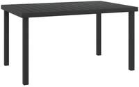vidaXL Gartentisch, Gartentisch Schwarz 140x90x74 cm Aluminium und WPC