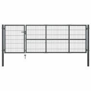vidaXL Gartentor Gartentor mit Pfosten Stahl 350 x 100 cm Anthrazit
