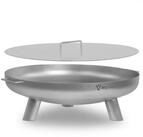 BBQ-Toro Feuerschale Edelstahl Feuerschale &Oslash; 80 cm mit Deckel, Silber, Outdoor