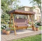 Outsunny Hollywoodschaukel mit Sonnendach, Sitzauflage, bis 330kg, 3-Sitzer,