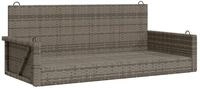 furnicato Gartenbank Grau PE-Rattan Schaukelbank 119x56x48 cm mit...