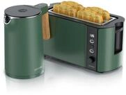 Arendo Fr&uuml;hst&uuml;cks-Set Edelstahl Wasserkocher 1,5l, 4-Scheiben Langschlitz Toaster,