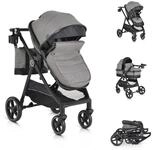 Moni Kombi-Kinderwagen Kinderwagen 2 in 1 Tokyo 22 kg, umbaubar Wickeltasche
