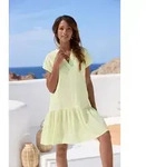 Vivance Blusenkleid aus strukturierter Ware mit Volant lockeres Tunikakleid,