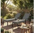Outsunny Gartenliege mit 5-Fach verstellbar R&uuml;ckenlehne, abnehmbar Auflage,