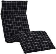 vidaXL Gartenliege Sonnenliege Klappbar Schwarz Karomuster 175x54x8,5 cm, 1 St.