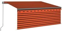 vidaXL Markise Markise Manuell Einziehbar mit Rollo 3,5x2,5 m Orange & Braun...