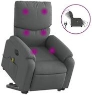 vidaXL Massagesessel, Elektrischer Massagesessel mit Aufstehhilfe Dunkelgrau...