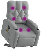 vidaXL Sessel Elektrischer Massagesessel mit Aufstehhilfe Hellgrau Stoff (1-St)