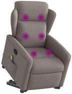vidaXL Sessel Massagesessel mit Aufstehhilfe Taupe Stoff (1-St)