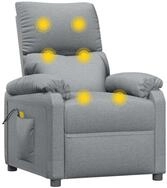 vidaXL Massagesessel, Relaxsessel Hellgrau Stoff