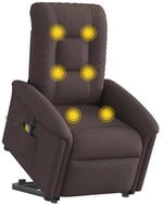vidaXL Sessel Elektrischer Massagesessel mit Aufstehhilfe Dunkelbraun Stoff...