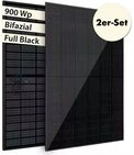 VALE Balkonkraftwerk Leistungsstarke Solarmodule 2er Set Bifazial Full-Black,