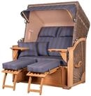 bene living Strandkorb Schaalsee 2-Sitzer Teak - PE grau - Modell 582, BxTxH: