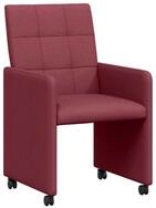 vidaXL Esszimmerstuhl Esszimmerst&uuml;hle mit Rollen 2 pcs Weinrot 58 x 65 x 94 cm...
