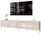 Lookway TV-Schrank AURA 200 cm Kaschmir Hochglanz auf Metallbeinen (2x...