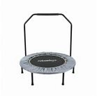 relaxdays Fitnesstrampolin Trampolin mit Haltestange &Oslash; 102 cm, grau, 102 cm