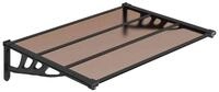 vidaXL Markise T&uuml;rvordach Schwarz 122x90 cm Polycarbonat (1-St)