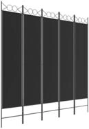 vidaXL Raumteiler 5-tlg. Paravent Schwarz 200x200 cm Stoff, 1-tlg.