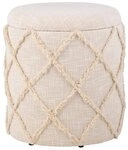 Wohnling Stauraumhocker Sitzhocker mit Stauraum rund 40 cm Baumwolle Boho