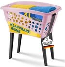 Gardissimo W&auml;schekorb W&auml;schewanne mit Beinen rosa klappbar mit F&uuml;&szlig;en 50 L...