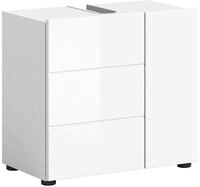 xonox.home Waschbeckenunterschrank Vira Wei&szlig; Hochglanz Melamin 60x56x32 cm