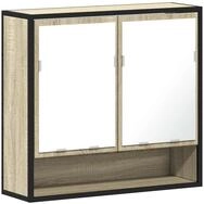 vidaXL Badezimmerspiegelschrank Badezimmer-Spiegelschrank Sonoma-Eiche 65 x 20...