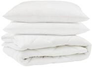 vidaXL Bett Bettdecke mit Kissen 3 pcs Wei&szlig; Mikrofaser (3-tlg)