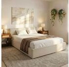 IDIMEX Polsterbett PESARO, Doppelbett 140x200 cm mit Lattenrost Kopfteil Leinen...