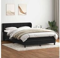 vidaXL Boxspringbett, Boxspringbett mit Matratze Schwarz 160x210 cm Samt