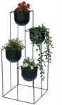 DanDiBo Blumenhocker Blumentreppe Metall Schwarz 90 cm Pflanzentreppe 210015