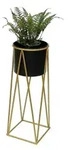 DanDiBo Blumenhocker mit Topf Metall Gold Schwarz Blumenst&auml;nder Blumens&auml;ule...