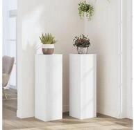 vidaXL Blumenst&auml;nder, Pflanzenst&auml;nder 2 Stk. Wei&szlig; 25x25x80 cm Holzwerkstoff