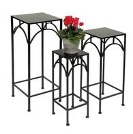 DanDiBo Blumenhocker Metall Schwarz Eckig 50 - 70 cm Blumenst&auml;nder 96132 3er...