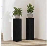 vidaXL Blumenst&auml;nder, Pflanzenst&auml;nder 2 pcs Schwarz Eichen-Optik 17 x 17 x 60...