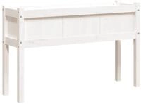 vidaXL Blumentopf Pflanzk&uuml;bel mit Beinen Wei&szlig; 110x31x70 cm Massivholz Kiefer...