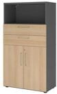 HAMMERBACHER Aktenschrank Kombischrank FlexWall 4OH graphit/eiche