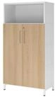 HAMMERBACHER Aktenschrank Regal FlexWall T&uuml;ren 4OH Sockel wei&szlig;/eiche