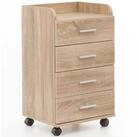 Wohnling Rollcontainer Sonoma 70,5 cm Standcontainer B&uuml;rocontainer Schreibtisch