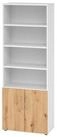 HAMMERBACHER Aktenschrank Regal 6OH T&uuml;ren 2OH wei&szlig;/Asteiche