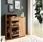 FINEBUY Schuhschrank FB104835 Schuhkipper Garderobe Eiche 110 cm Schuhkommode
