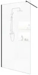 HOME DELUXE Duschwand Duschabtrennung BAKI, ESG-Sicherheitsglas schwarz 140 cm...
