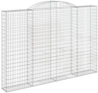 vidaXL Blumentopf Gabionen mit Hochbogen 5 Stk. 300x30x200/220cm Verzinktes...