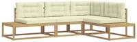 vidaXL Sofaelement Outdoor-Sofagarnitur Wei&szlig; 277,5 x 198,5 x 73 cm Polyester...