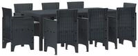 vidaXL Gartenlounge-Set Garten Essgruppe 9 pcs Anthrazit Polypropylen, (9-tlg)